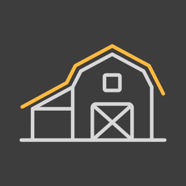 Barn ikonu. Çiftlik hayvanı işareti. Web sitenizin tasarımı için grafik sembolü, logo, uygulama, UI. Vektör illüstrasyonu