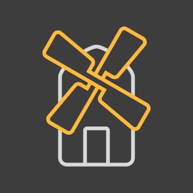 Yel değirmeni düz ikonu. Tarım işareti. Web sitenizin tasarımı için grafik sembolü, logo, uygulama, UI. Vektör illüstrasyonu, EPS10.