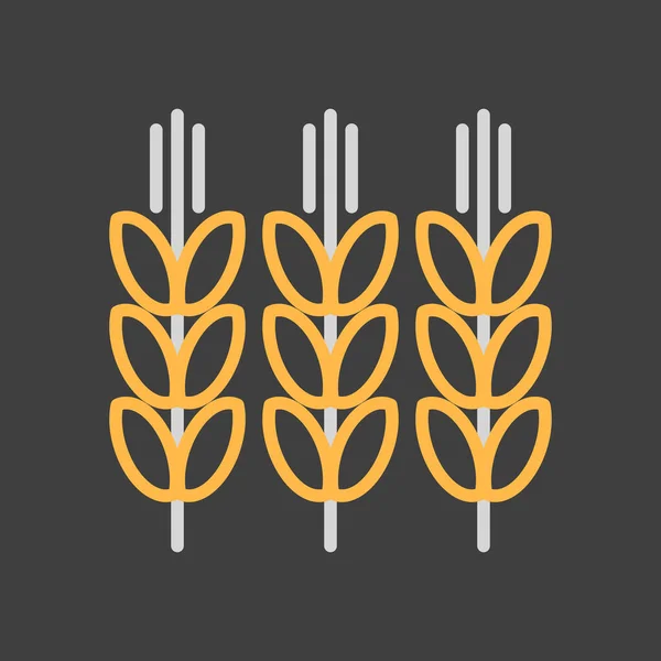 Колоски Зерна Пшеничної Ікони Знак Сільського Господарства Символ Графіку Дизайну — стоковий вектор