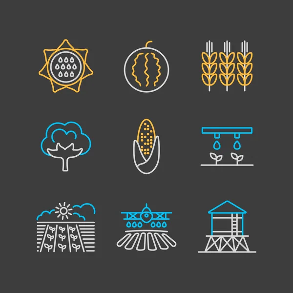 Значок Поля Фермы Знак Сельского Хозяйства Графический Символ Вашего Веб — стоковый вектор
