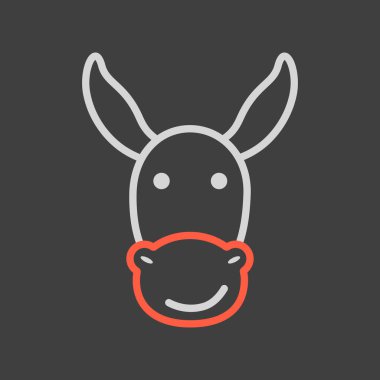 Eşek simgesi. Çiftlik hayvanı vektör çizimi. Tarım işareti. Web sitenizin tasarımı için grafik sembolü, logo, uygulama, UI. EPS10.