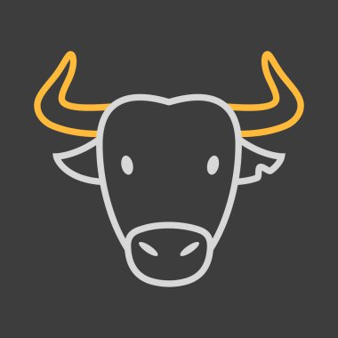 İspanyol bufalo ikonu. Hayvan kafası vektörü. Tarım işareti. Web sitenizin tasarımı için grafik sembolü, logo, uygulama, UI. EPS10.