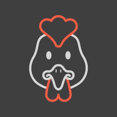 Tavuk ikonu. Hayvan başlı vektör illüstrasyonu. Tarım işareti. Web sitenizin tasarımı için grafik sembolü, logo, uygulama, UI. EPS10.