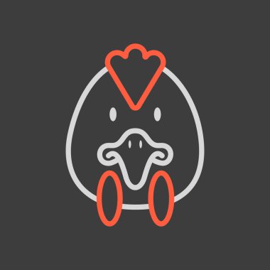 Tavuk ikonu. Hayvan başlı vektör illüstrasyonu. Tarım işareti. Web sitenizin tasarımı için grafik sembolü, logo, uygulama, UI. EPS10.