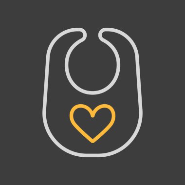 Bebek önlüğü vektör düz simgesi. Çocuklar ve yeni doğmuş bebekler için grafik sembolü Web sitesi ve uygulama tasarımı, logo, uygulama, UI