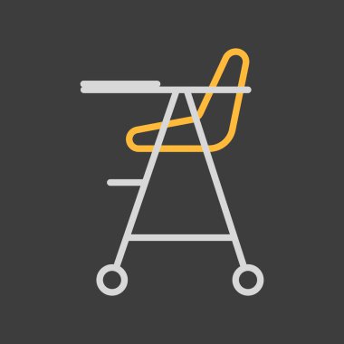 Bebek koltuğu vektörü ikonu izole etti. Çocuklar ve yeni doğmuş bebekler için grafik sembolü Web sitesi ve uygulama tasarımı, logo, uygulama, UI