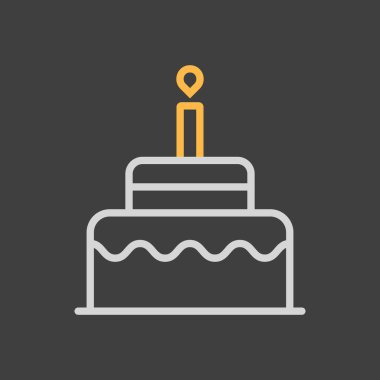 Doğum günü pastası vektörü izole edilmiş ikon. Çocuklar ve yeni doğmuş bebekler için grafik sembolü Web sitesi ve uygulama tasarımı, logo, uygulama, UI