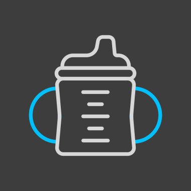 Yürüyen bebek bardak vektör ikonu. Çocuklar ve yeni doğmuş bebekler için grafik sembolü Web sitesi ve uygulama tasarımı, logo, uygulama, UI