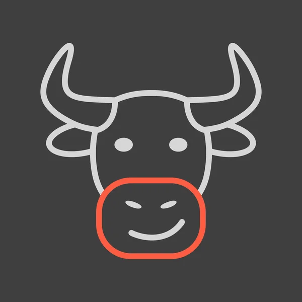 Икона Быка Векторная Иллюстрация Сельскохозяйственных Животных Знак Сельского Хозяйства Графический — стоковый вектор