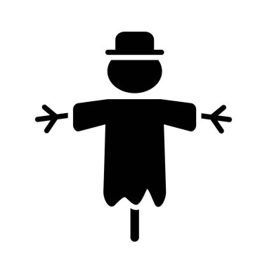 Korkuluk vektörü tasarım simgesini izole etti. Tarım, bahçe ve bitkiler için grafik sembolü Web sitesi ve uygulama tasarımı, logo, uygulama, UI
