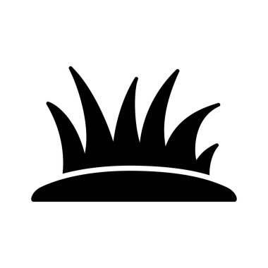 Çimen çim vektörü kabartma simgesini izole etti. Gazon işareti. Tarım, bahçe ve bitkiler için grafik sembolü Web sitesi ve uygulama tasarımı, logo, uygulama, UI