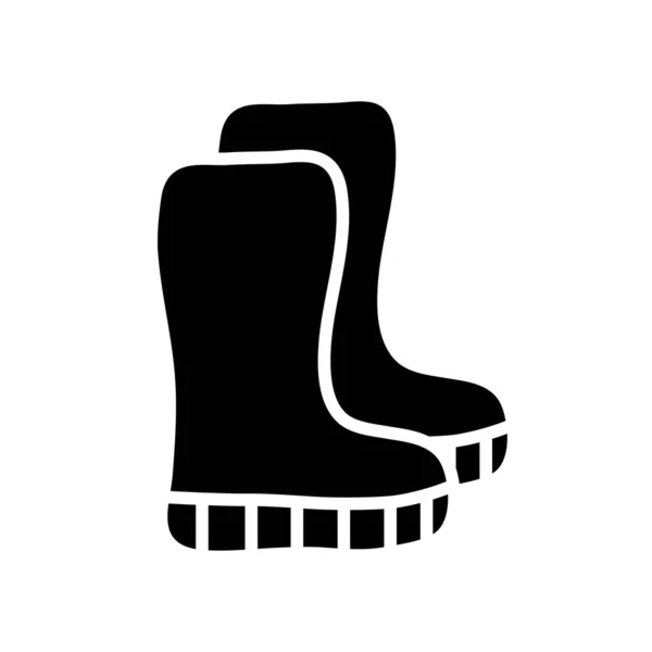 Bottes Caoutchouc Isolé Vecteur Glyphe Icône Symbole Graphique Pour Agriculture — Image vectorielle