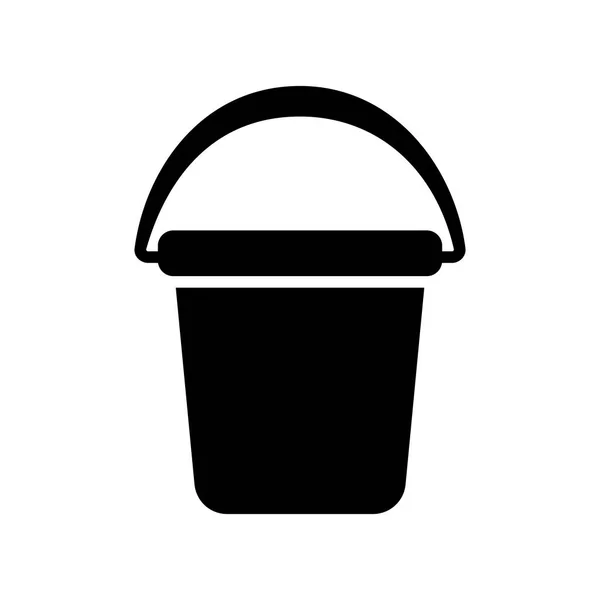Garden Plastic Bucket Vector Glyph Icon Graph Symbol Agriculture Garden — Stock Vector