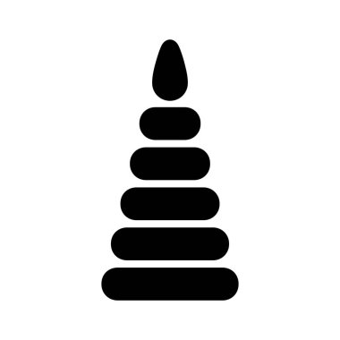 Piramit oyuncak vektörü izole edilmiş kabartma simgesi. Çocuklar ve yeni doğmuş bebekler için grafik sembolü Web sitesi ve uygulama tasarımı, logo, uygulama, UI