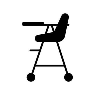 Bebek koltuğu vektörü izole edilmiş kabartma simgesi. Çocuklar ve yeni doğmuş bebekler için grafik sembolü Web sitesi ve uygulama tasarımı, logo, uygulama, UI