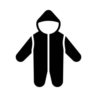 Bebek giysisi vektör simgesi. Bebek Romper. Çocuklar ve yeni doğmuş bebekler için grafik sembolü Web sitesi ve uygulama tasarımı, logo, uygulama, UI
