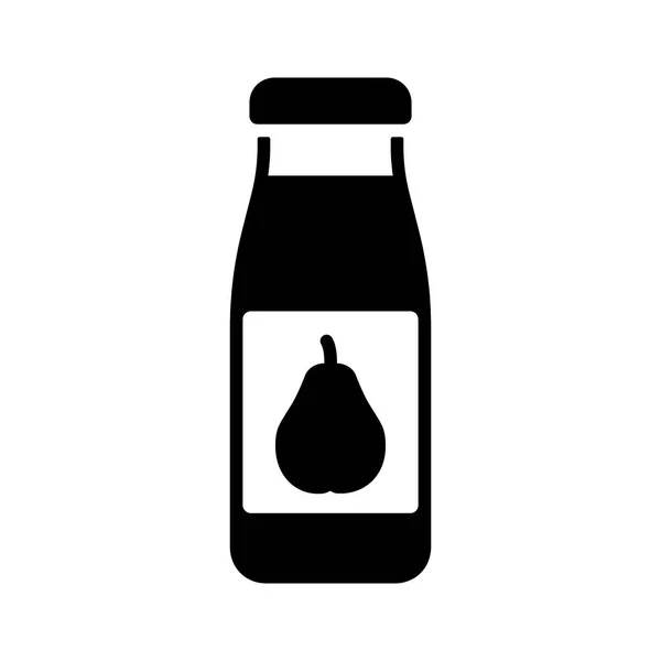 Botella Jugo Pera Icono Glifo Aislado Vector Símbolo Gráfico Para — Vector de stock