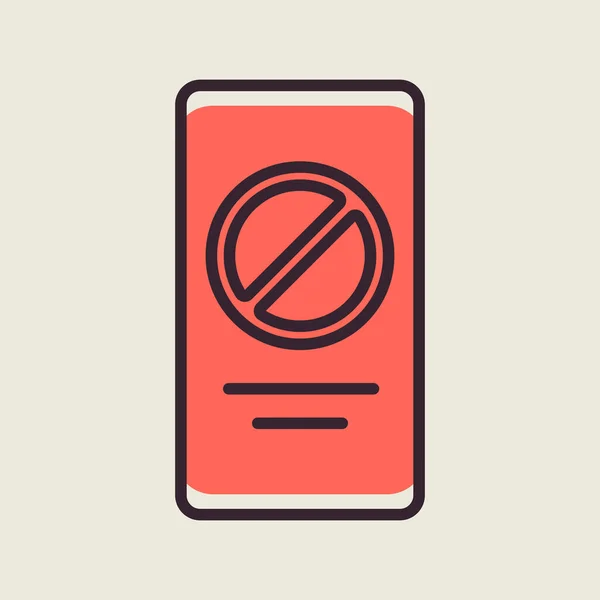 Απαγόρευση Εισόδου Οθόνη Smartphone Μεμονωμένο Διανυσματικό Εικονίδιο Διαδήλωση Διαμαρτυρία Απεργία — Διανυσματικό Αρχείο
