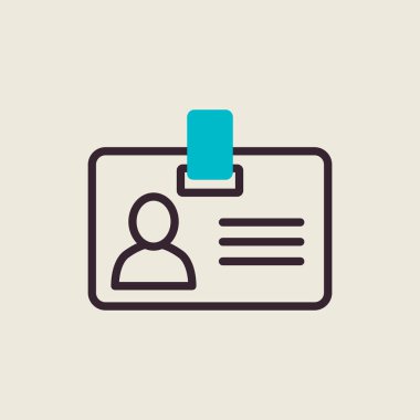 Rozet ana hatları izole edilmiş simge. Çalışma alanı tabelası. Web sitenizin tasarımı için grafik sembolü, logo, uygulama, UI. Vektör illüstrasyonu, EPS10.