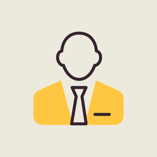Gebruiker Icoon Van Mens Business Suit Omtrek Geïsoleerde Pictogram Zakelijk — Stockvector