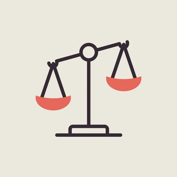 Law Scale Vector Geïsoleerd Icoon Justice Outline Icoon Grafiek Symbool — Stockvector