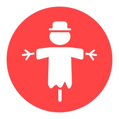 Korkuluk vektörü kabartma simgesini izole etti. Tarım, bahçe ve bitkiler için grafik sembolü Web sitesi ve uygulama tasarımı, logo, uygulama, UI