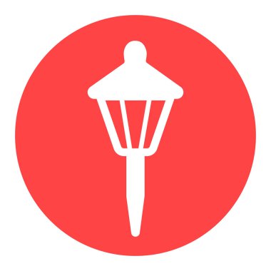 Küçük bahçe ışığı izole vektör sembolü. Güneş enerjili lamba işareti. Tarım, bahçe ve bitkiler için grafik sembolü Web sitesi ve uygulama tasarımı, logo, uygulama, UI