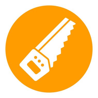 Bahçe işçisi izole vektör sembolü görmüş. Tarım, bahçe ve bitkiler için grafik sembolü Web sitesi ve uygulama tasarımı, logo, uygulama, UI