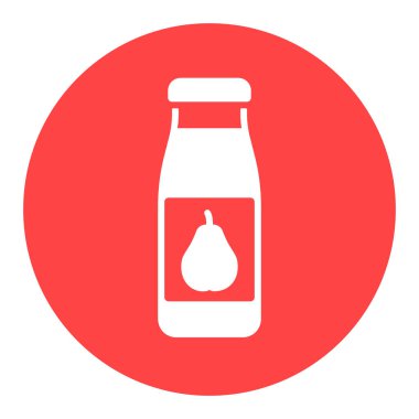 Bir şişe armut suyu vektör sembolü. Çocuklar ve yeni doğmuş bebekler için grafik sembolü Web sitesi ve uygulama tasarımı, logo, uygulama, UI