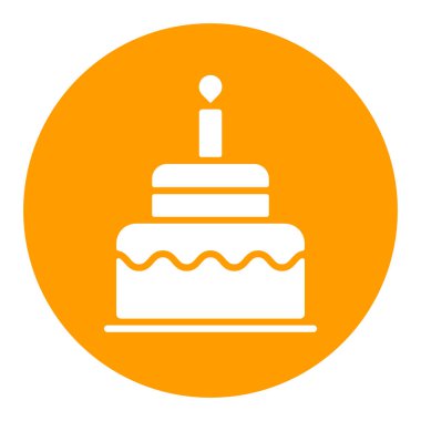 Doğum günü pastası vektör simgesi. Çocuklar ve yeni doğmuş bebekler için grafik sembolü Web sitesi ve uygulama tasarımı, logo, uygulama, UI