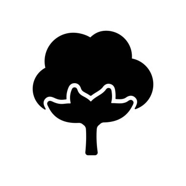 Pamuk düz sembol. Tarım işareti. Web sitenizin tasarımı için grafik sembolü, logo, uygulama, UI. Vektör illüstrasyonu, EPS10.