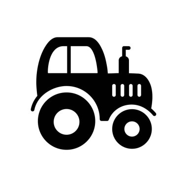 Traktör kabartma simgesi. Çiftçi makinesi. Tarım işareti. Web sitenizin tasarımı için grafik sembolü, logo, uygulama, UI. Vektör illüstrasyonu, EPS10.