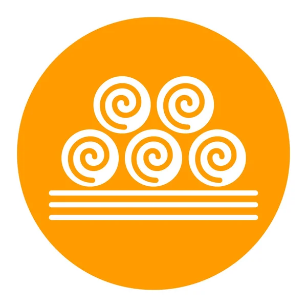 Круглий Сіно Тюки Векторний Гліф Значок Знак Сільського Господарства Символ — стоковий вектор