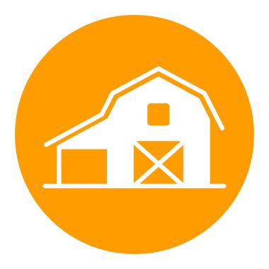 Ahır sembolü düz simge. Çiftlik hayvanı işareti. Web sitenizin tasarımı için grafik sembolü, logo, uygulama, UI. Vektör illüstrasyonu