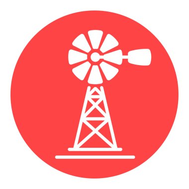 Rüzgar pompası simgesi. Tarım işareti. Web sitenizin tasarımı için grafik sembolü, logo, uygulama, UI. Vektör illüstrasyonu, EPS10.