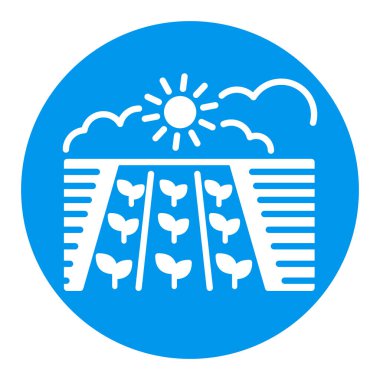 Yay düz alan sembolü. Seedling. Zemin. Yeşil bitkiler, organik çiftlikler. Tarım işareti. Web sitenizin tasarımı için grafik sembolü, logo, uygulama, UI. Vektör illüstrasyonu, EPS10.