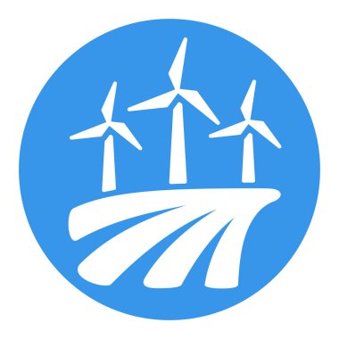 Yel değirmeni simgesinde. Tarım işareti. Web sitenizin tasarımı için grafik sembolü, logo, uygulama, UI. Vektör illüstrasyonu, EPS10.