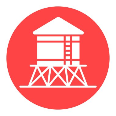 Su kulesi düz sembol. Tarım işareti. Web sitenizin tasarımı için grafik sembolü, logo, uygulama, UI. Vektör illüstrasyonu, EPS10.