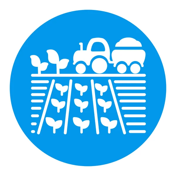 Traktor Auf Feldernte Sämling Symbol Landwirtschaftszeichen Grafik Symbol Für Ihr — Stockvektor