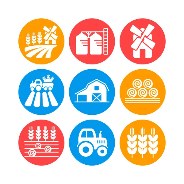 Ikona Wektora Pola Farmie Znak Rolnictwa Symbol Graficzny Dla Projektu — Wektor stockowy