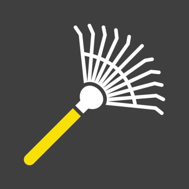 Zemini gevşetmek ve izole edilmiş vektör sembolü toplamak için bahçe tırmığı. Tarım, bahçe ve bitkiler için grafik sembolü Web sitesi ve uygulama tasarımı, logo, uygulama, UI