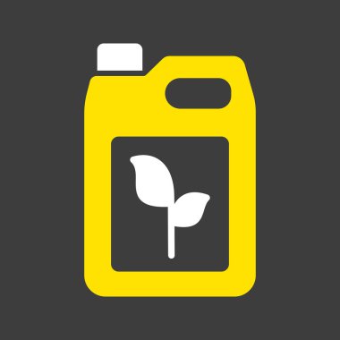 Bitki gübreleri tenekesi izole edilmiş vektör sembolü. Toprağın kimyasal döllenmesi. Tarım, bahçe ve bitkiler için grafik sembolü Web sitesi ve uygulama tasarımı, logo, uygulama, UI