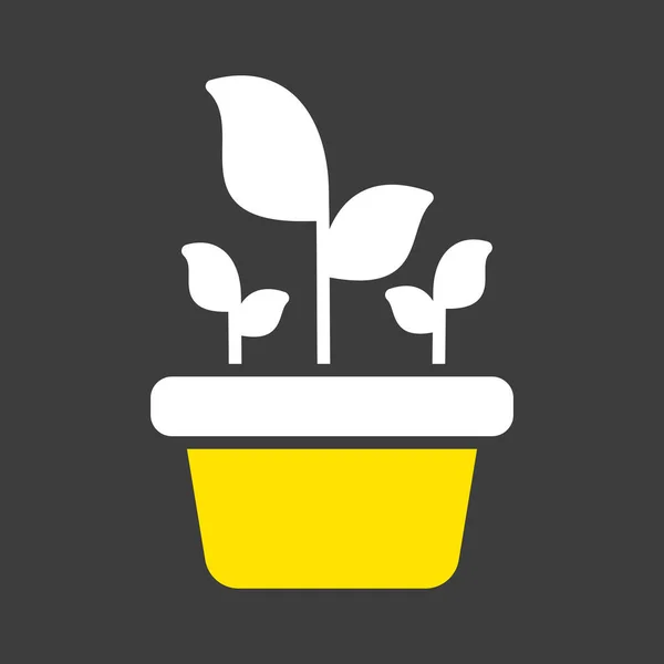 Plant Pot Isolated Vector Glyph Icon Graph Symbol Agriculture Garden — Stock Vector