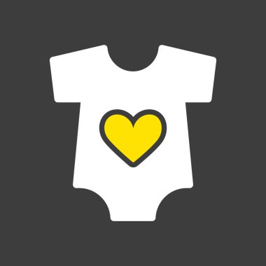 Bebek giysisi vektör simgesi. Bebek Romper. Çocuklar ve yeni doğmuş bebekler için grafik sembolü Web sitesi ve uygulama tasarımı, logo, uygulama, UI