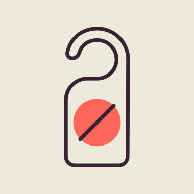 İzole edilmiş işaret vektörü simgesini bozmayın. Kırmızı otel kapısı uyarı mesajları. Seyahat ve turizm web sitesi ve uygulama tasarımı, logo, uygulama, UI için grafik sembolü