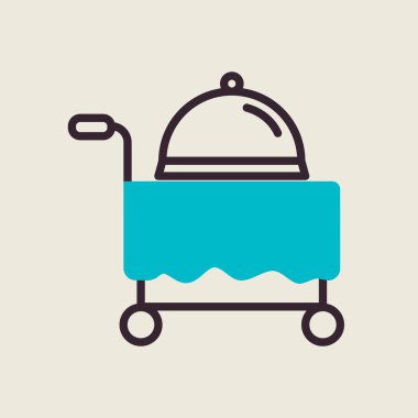 Otel odası servis vektörü ikonu izole etti. Seyahat ve turizm web sitesi ve uygulama tasarımı, logo, uygulama, UI için grafik sembolü