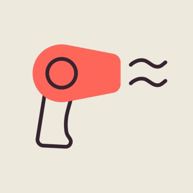 Saç kurutma vektörü ikonu izole edildi. Ev elektriği web sitesi ve uygulama tasarımı, logo, uygulama, UI için grafik sembolü