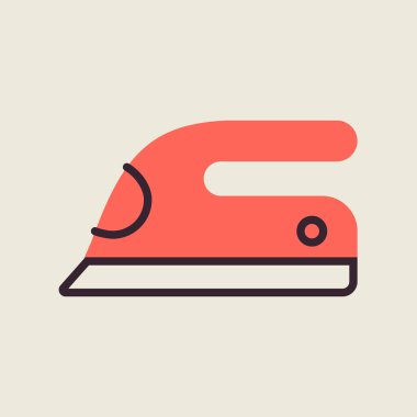 Buharlı demir vektör ikonu. Ev elektriği web sitesi ve uygulama tasarımı, logo, uygulama, UI için grafik sembolü