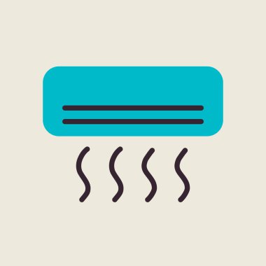 Bölünmüş sistem klima vektör simgesi. Ev elektriği web sitesi ve uygulama tasarımı, logo, uygulama, UI için grafik sembolü