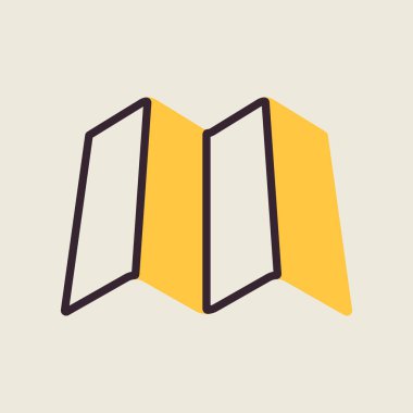 Harita vektörü izole edilmiş simge. Navigasyon işareti. Seyahat ve turizm web sitesi ve uygulama tasarımı, logo, uygulama, UI için grafik sembolü